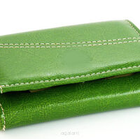 Elegancki portfel damski z biglem, skórzany PD-013 BV Green