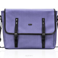 Torba miejska typu messenger, listonoszka, SOLIER S17, niebieska