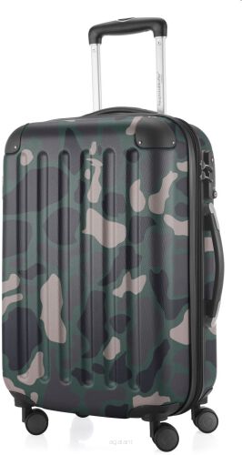 Walizka podróżna kabinowa militarna kamuflaż, Kufer na kółkach, system trolley, HK20-L