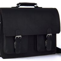 Teczka biznesowa skórzana BarellyBags, Arabic-M Czarny Mat