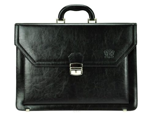 Skórzana teczka biznesowa z organizerem, aktówka z miejscem na laptop, 16 cali wzór Stefania ST-405BV