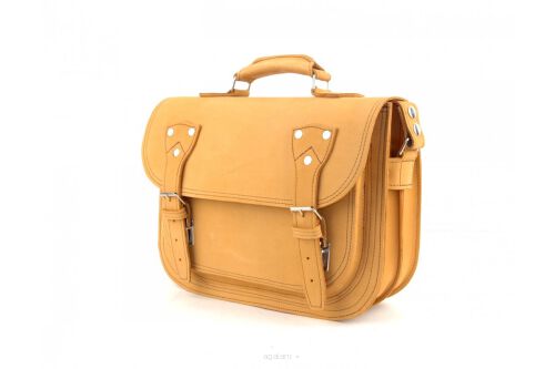 Torba skórzana BarellyBags Casablanca, torebka listonoszka, kolor Miodowy