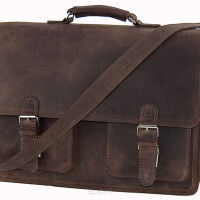 Teczka skórzana BarellyBags- Dark Brown - XXL Brąz Barka
