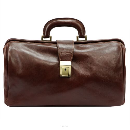 Torba skórzana lekarska marki MD-01 w kolorze brązowym w stylu Vintage