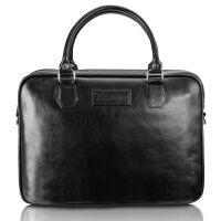Skórzana miejska torba na laptopa 15,6" wzór TM05 Czarny