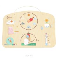 CLASSIC WORLD Tablica Edukacyjna Barometr Nauka dla Dzieci Stacja Pogodowa Wiatr Temperatura 9 el.