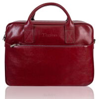Skórzana miejska torba na laptopa 15,6" wzór TM06 Bordowy