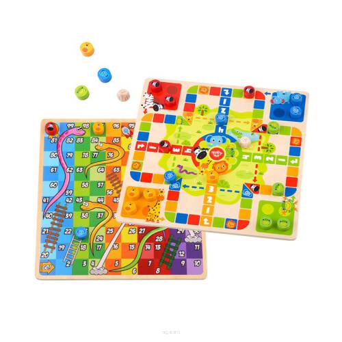 TOOKY TOY Gry Planszowe  Logiczne 2w1 Ludo Chińczyk + Uwolnij Zwierzątka