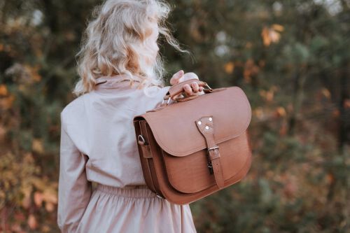 Damska torebka skórzana BarellyBags w stylu Vintage-torba Luizjana z rączką-S-Camel