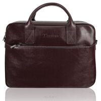 Skórzana miejska torba na laptopa 15,6" wzór TM06 Brązowy