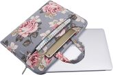 Wodoodporna torba na laptop marki MOSISO- pokrowiec na laptopa 15-16" kolor szary-róże