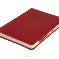 SKÓRZANY KALENDARZ 2025 książkowy dzienny, format B5, 0773 Czerwony
