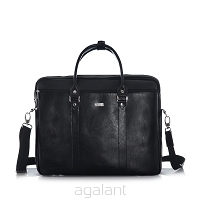 Skórzana torba biznesowa SOLIER, na laptopa, SL03 KILBRIDGE, czarna