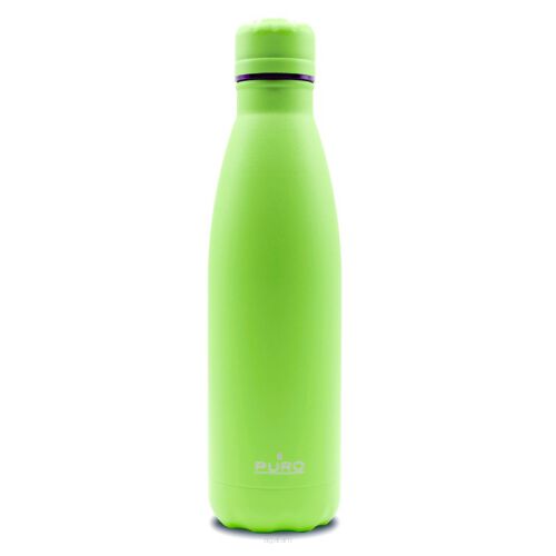 Butelka termiczna ze stali nierdzewnej 500 ml - Puro Icon Fluo - malowana proszkowo - green