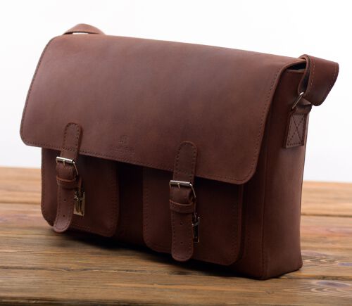 Torba skórzana BarellyBags, Tabasco M-Rudy