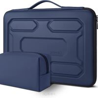 Wodoodporny kosmiczny pokrowiec na laptop marki DOMISO - torba na laptopa 15,6" + saszetka, granatowy