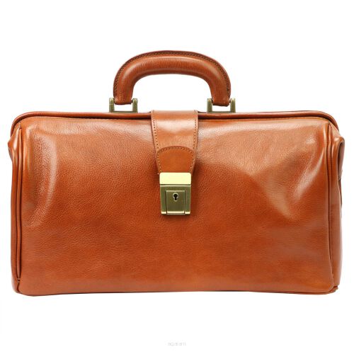 Torba skórzana lekarska marki MD-01 w kolorze Camel w stylu Vintage
