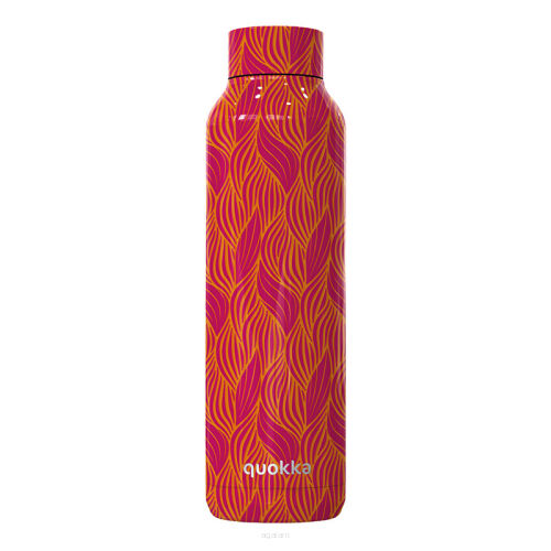 Butelka termiczna ze stali nierdzewnej 630 ml Quokka Solid - Pomarańczowy kwiat