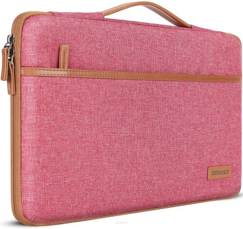 Wodoodporny elegancki pokrowiec na laptop marki DOMISO - torba na laptopa z rączką 13,3/14/15/17 cali, Różowy