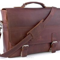 Teczka biznesowa skórzana BarellyBags-Chicago-L Ciemny Camel