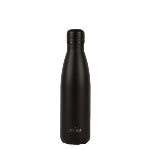 Butelka termiczna ze stali nierdzewnej 500 ml - Puro Icon - malowana proszkowo - czarny