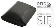 Portfel damski skórzany z zabezpieczeniem skanowania kart  RFID PROTECTION PD-357 Czarny