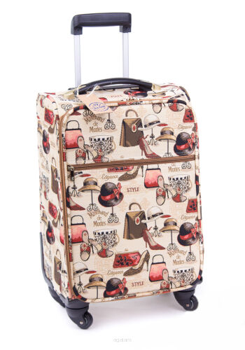 Walizka podróżna na kółkach, duża w stylu Vintage, orientalnym, gobelin W-011-L