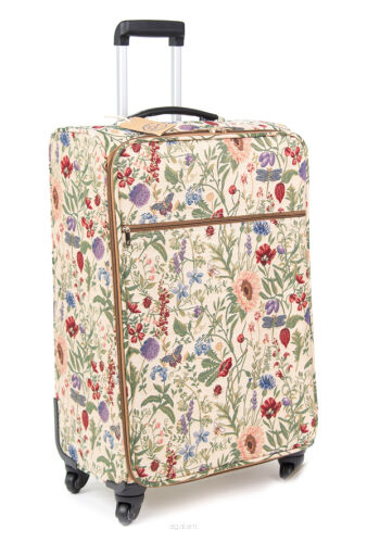 Walizka podróżna na kółkach, duża, w stylu Vintage, orientalnym, gobelin W-011-L Prairie