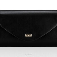 Elegancka kopertówka FELICE, matowa, wzór F15, czarna