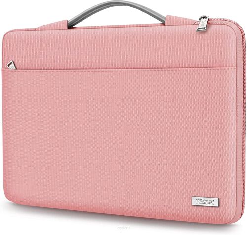 Wodoodporny elegancki pokrowiec na laptop marki TECOOL - Różowa, torba na laptopa z rączką 15,6 cala
