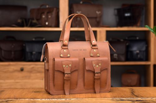 Torba skórzana BarellyBags- Floryda - piękna aktówka biznesowa w stylu Vintage  w wersji dla Kobiet