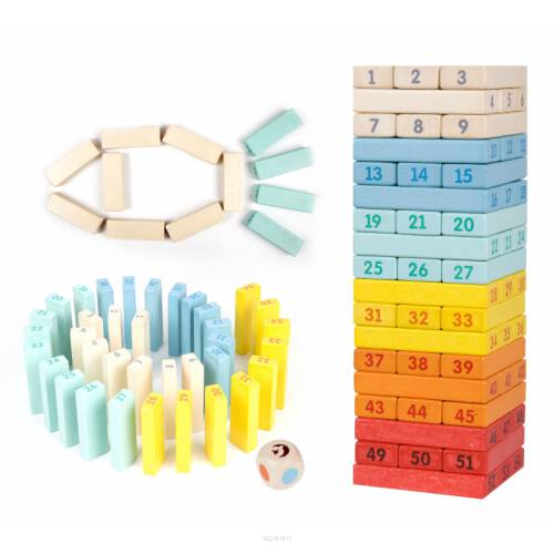 CLASSIC WORLD Drewniana Kolorowa Gra Wieża Deluxe Jenga