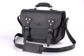 Torba skórzana BarellyBags Vintage Casablanca, torebka listonoszka, Czarna