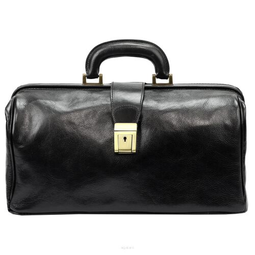 Torba skórzana lekarska marki MD-01 w kolorze czarnym w stylu Vintage