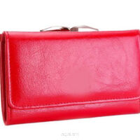 Elegancki portfel damski z biglem, skórzany PD-003 BV Red