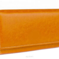 Elegancki portfel damski z biglem, skórzany PD-062 BV Orange