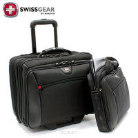 Kufer lotniczy, pilotka na kółkach z miejscem na laptop 17" + torba na laptopa 15,6" POTOMAC, walizka marki SWISSGEAR Wenger