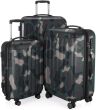 Komplet 3 walizek podróżnych, militarny kamuflaż, Kufery z systemem trolley, zamknięcie TSA HK20