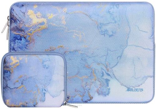Wodoodporny pokrowiec na laptop marki MOSISO- etui na laptopa 15,6 cala -z saszetką, akwarelowy marmur