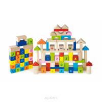 Viga Toys Klocki Drewniane Edukacyjne 100 elem. Cyferki Literki