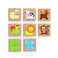 Viga Drewniane Puzzle Magnetyczne Zwierzęta Układanka Certyfikat FSC