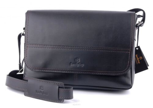 Torba skórzana BarellyBags-Texas Black- S Czarny