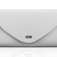 Elegancka kopertówka FELICE, błyszcząca, wzór F15, jasnoszara