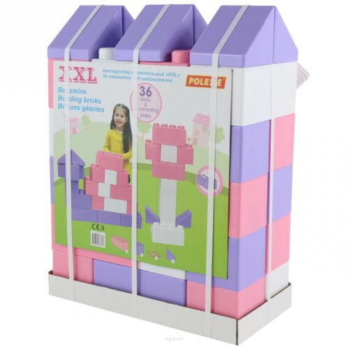 Wader Klocki Budowlane XXL 36 elementów + 30 łączników