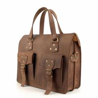 Torba skórzana BarellyBags- Floryda - piękna aktówka w stylu Vintage, kolor Brąz Barka