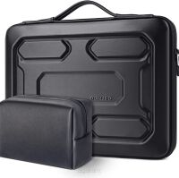 Wodoodporny kosmiczny pokrowiec na laptop marki DOMISO - torba na laptopa 15,6" + saszetka, czarny